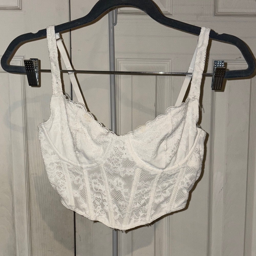Hollister White Lace Tank Top